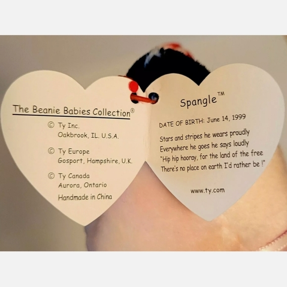Original *RARE* Ty Beanie Baby “Spangle” KR Pink Face, *RARE WITH ERRORS* Mint - Picture 6 of 7